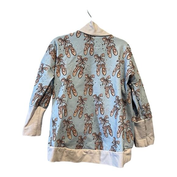 Mialu Handmade Open Front Ballet Slipper Print Cardigan size 5 - Picture 2 of 11